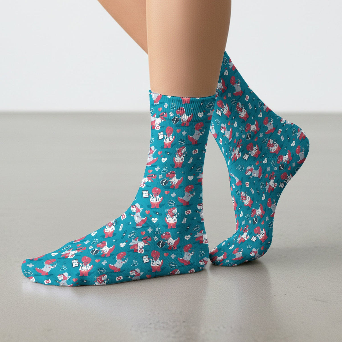 Dinosaur Doctor Nurse Socks