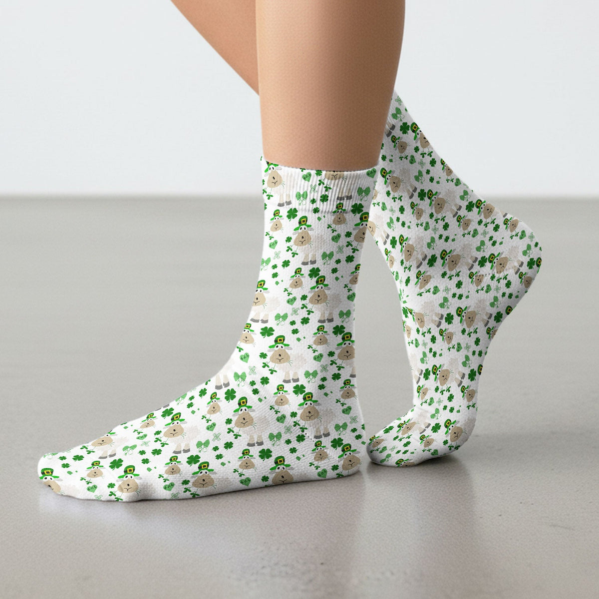 Sheep Shamrock Nurse Socks - St Patricks Day Gift