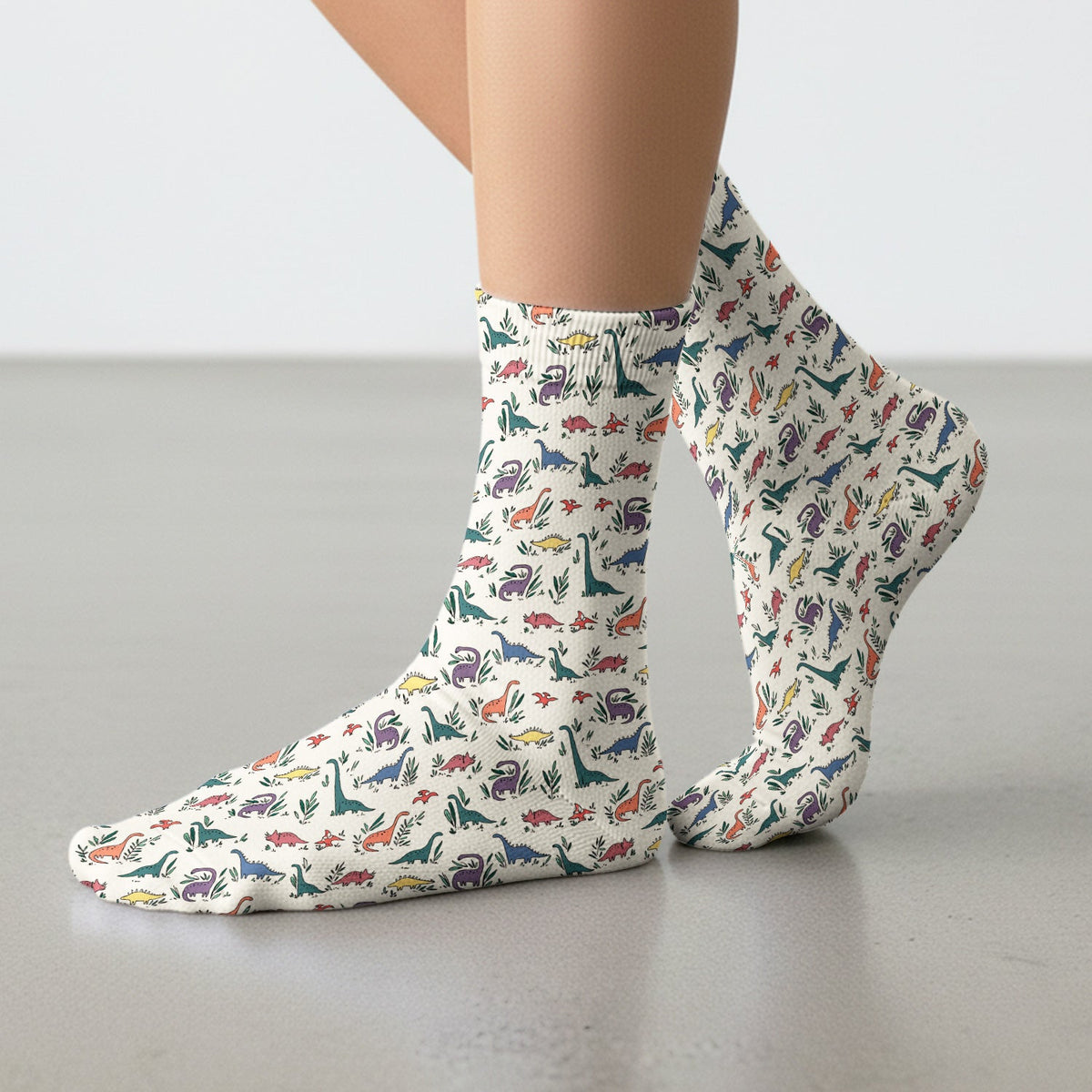 Dinosaur Leafy Garden Nurse Socks