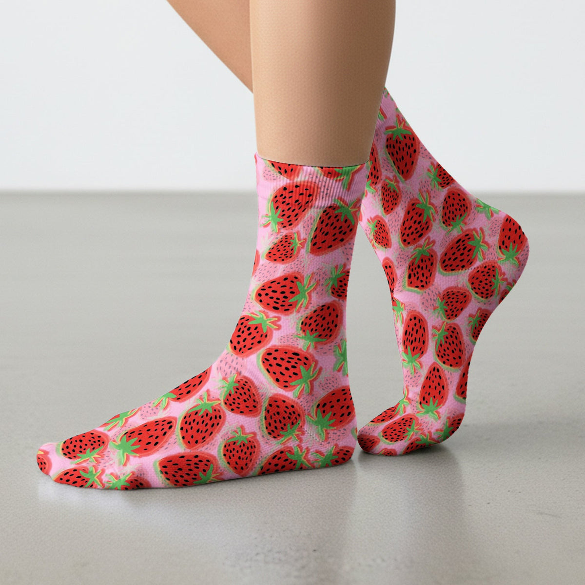 Pink Strawberry Nurse Socks