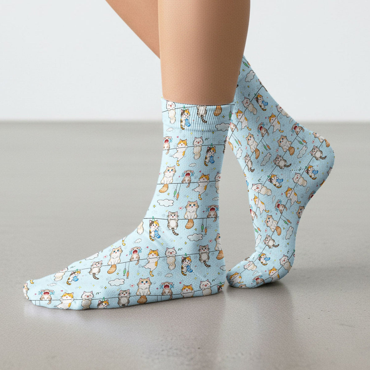 Cats With Cute Expressions Nurse Socks