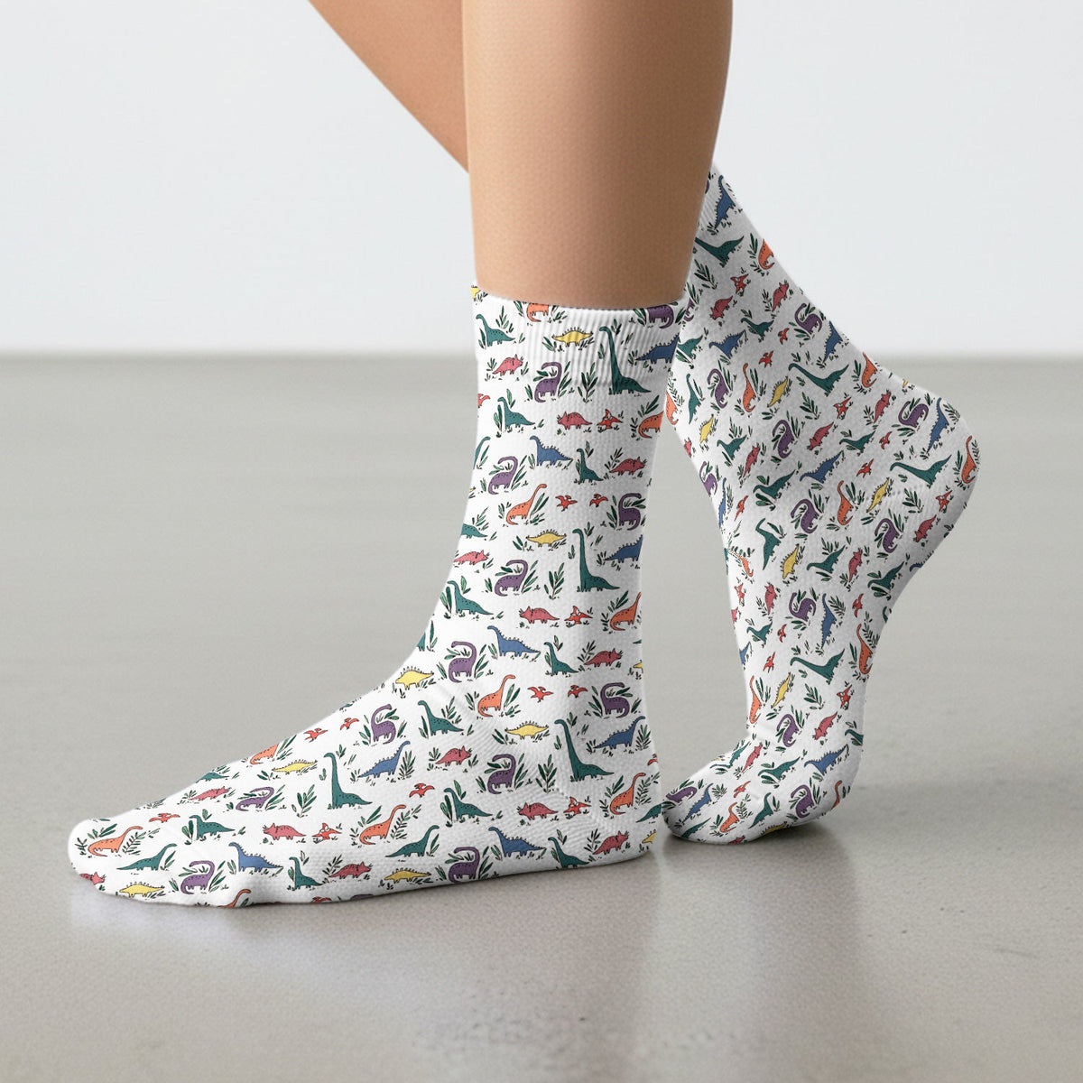 Dinosaur Leafy Garden Nurse Socks