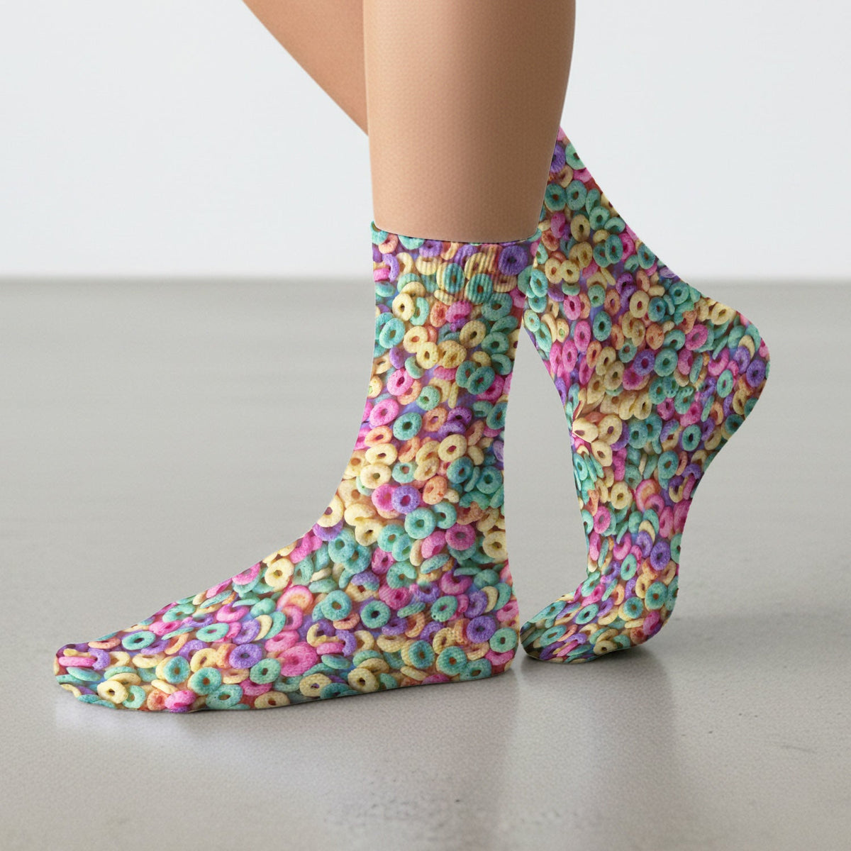 Colorful Cereal Loops Nurse Socks