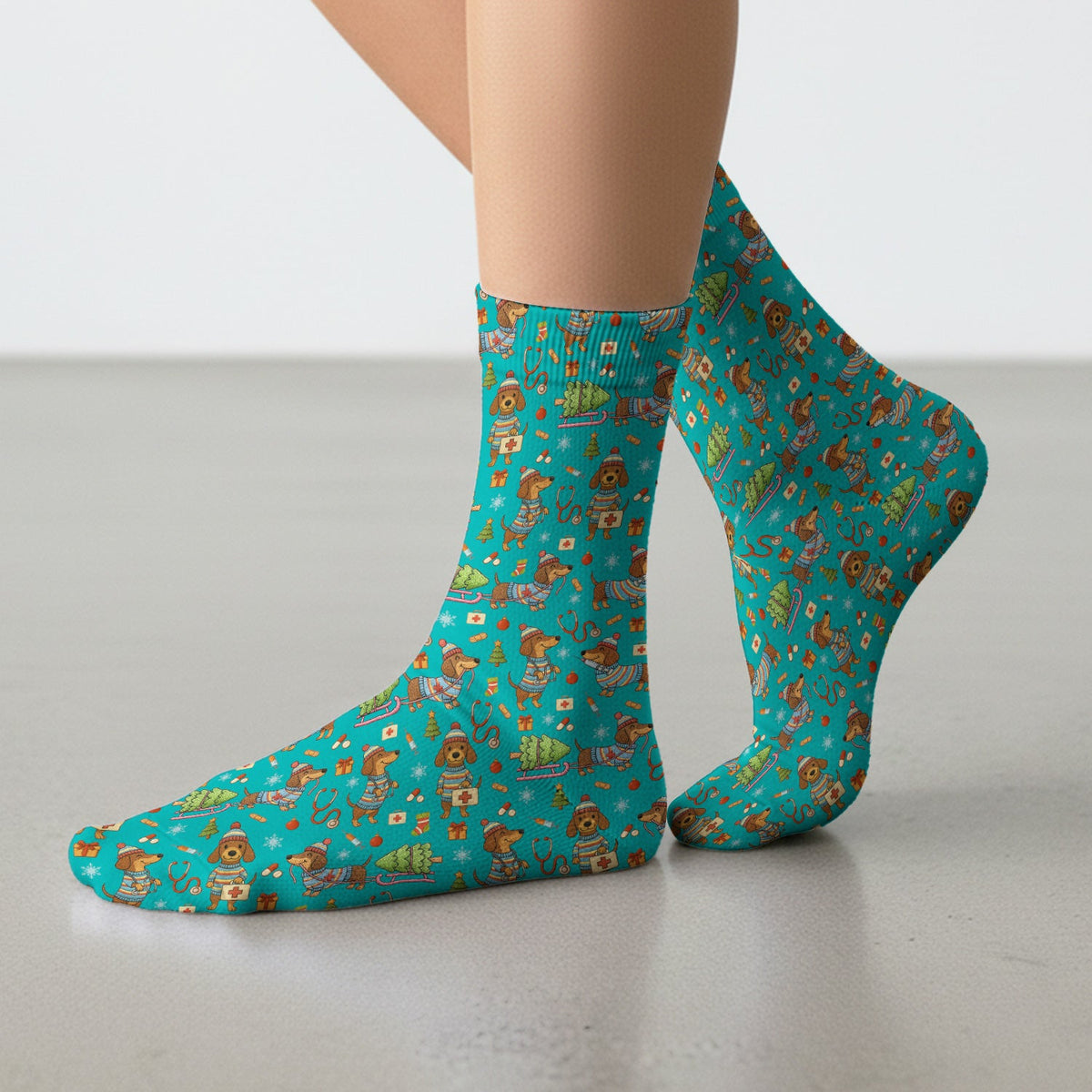 Dachshund 3D Knit Nurse Socks