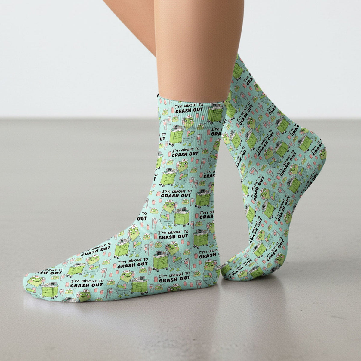 Crash Out Frog Nurse Socks