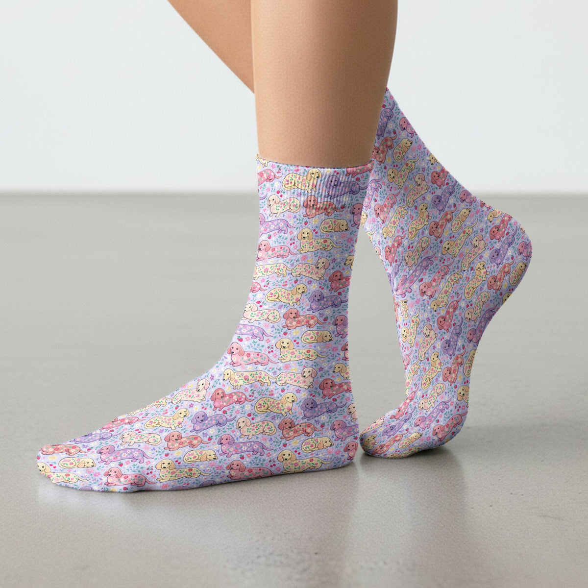 Dachshund Floral Nurse Socks