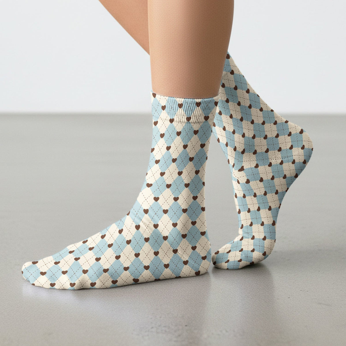Plaid Heart Nurse Socks