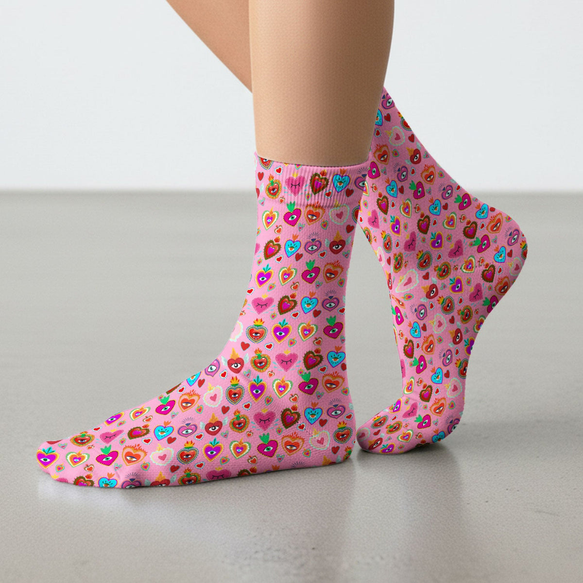 Valentine Colorful Sacred Heart Nurse Socks