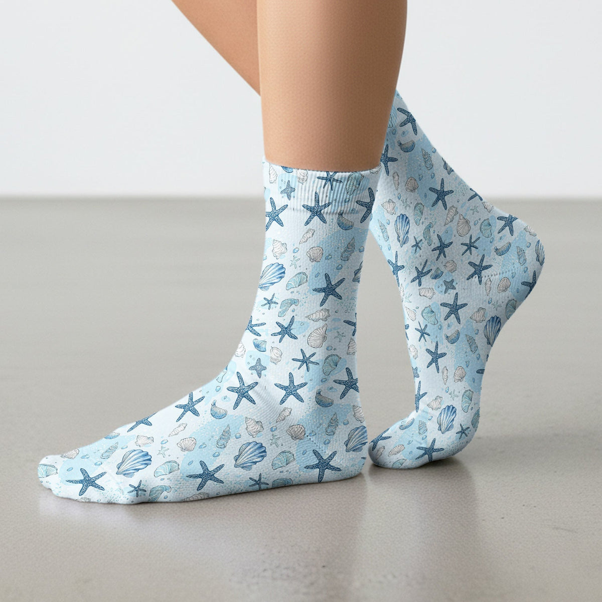 Ocean Shell Starfish Nurse Socks