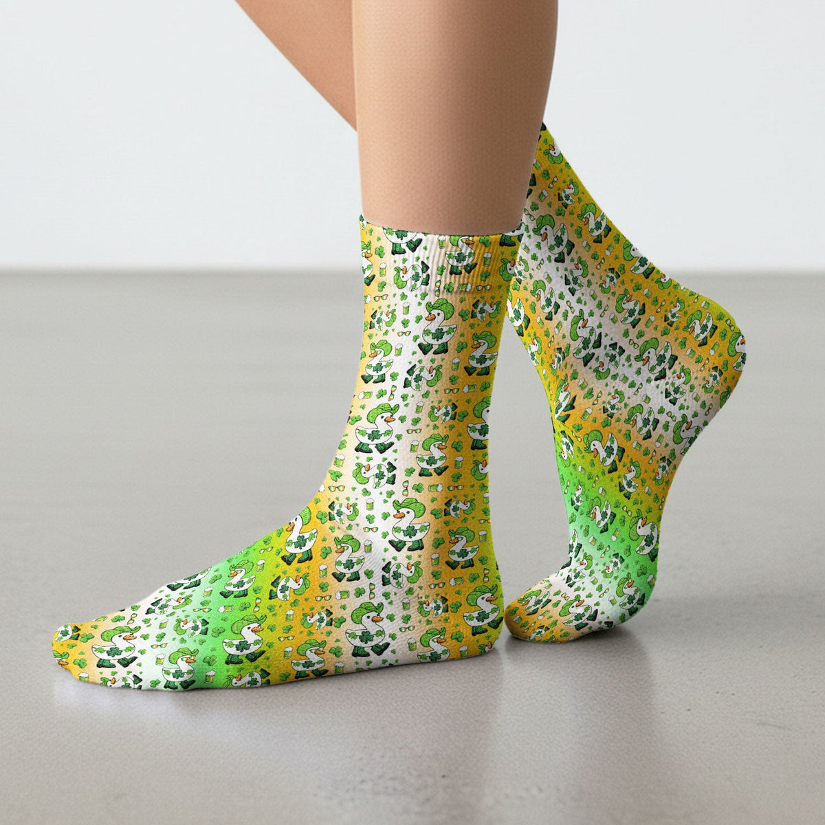 St Patrick Goose Shamrock Nurse Socks