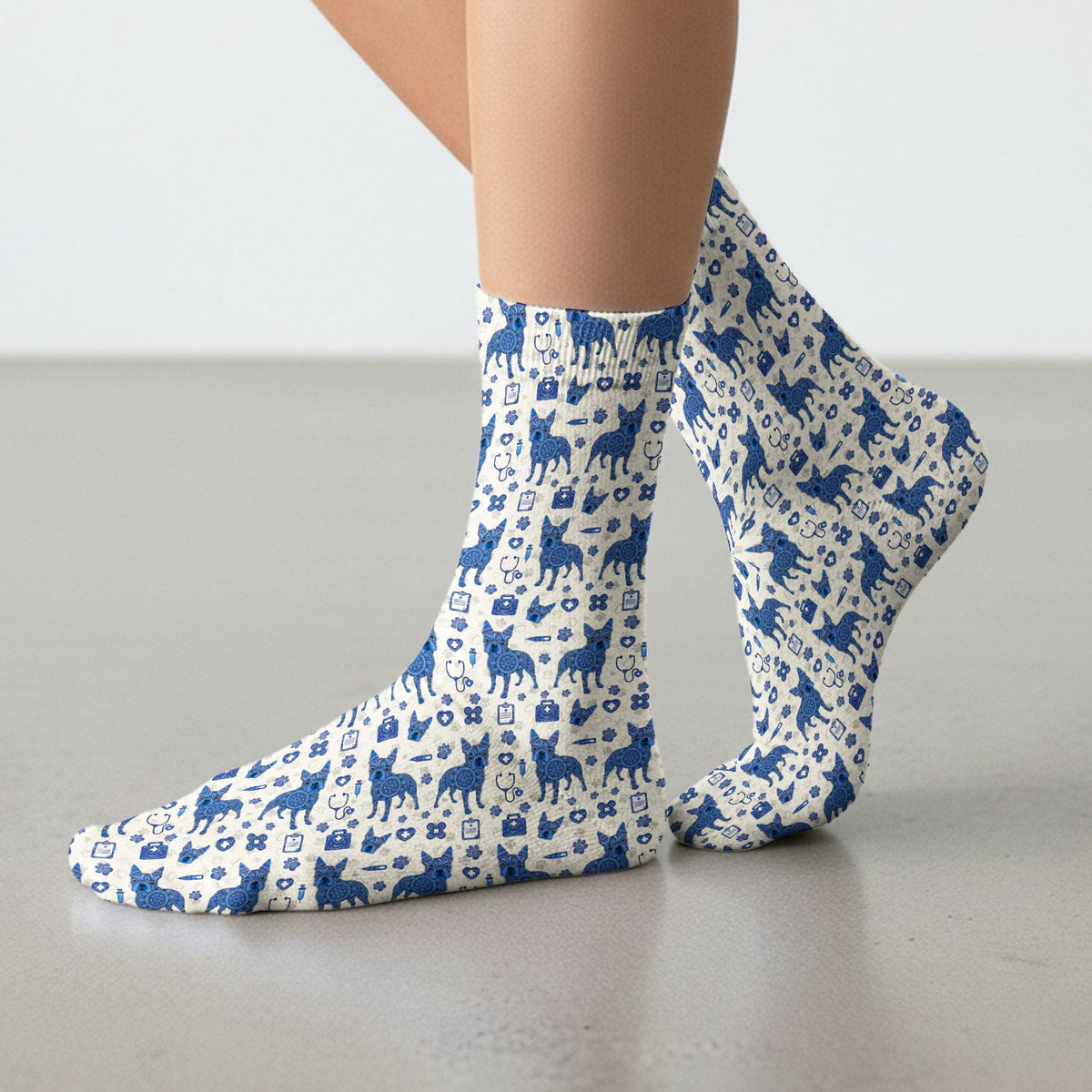 Blue Heeler Australian Cattle Dog Nurse Socks