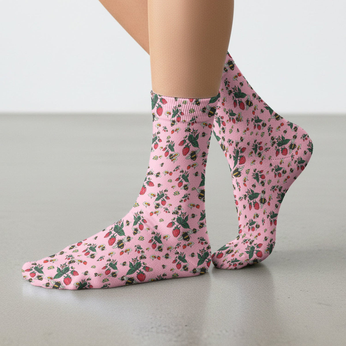 Strawberry Bee Daisy Nurse Socks