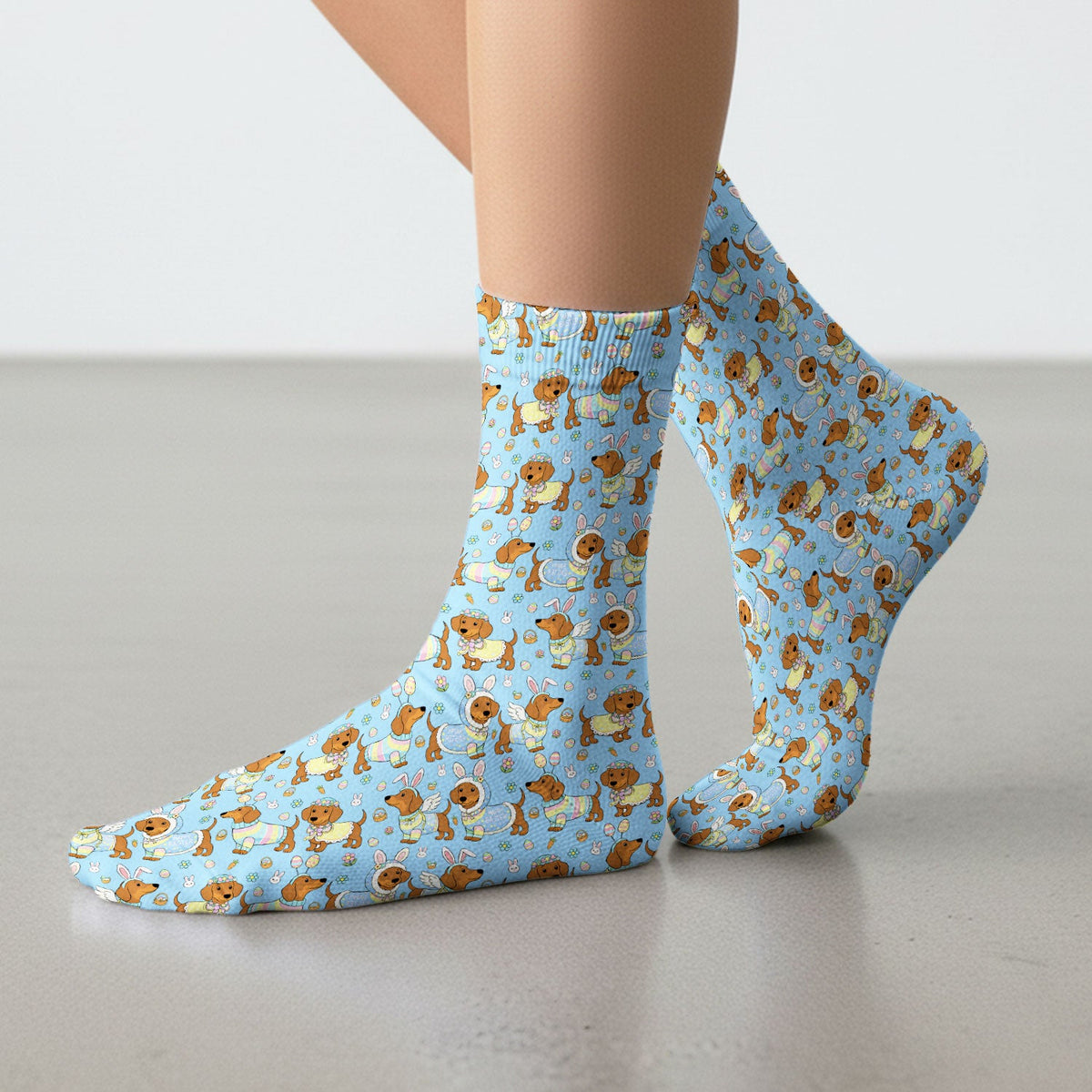 Dachshund Bunny Nurse Socks - Easter Gift
