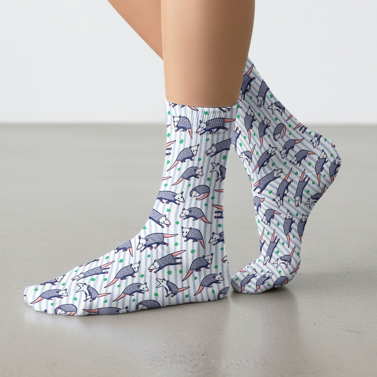 Opossum Blue Stripe Nurse Socks