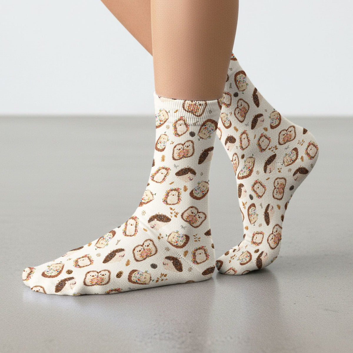 Hedgehog Floral Nurse Socks