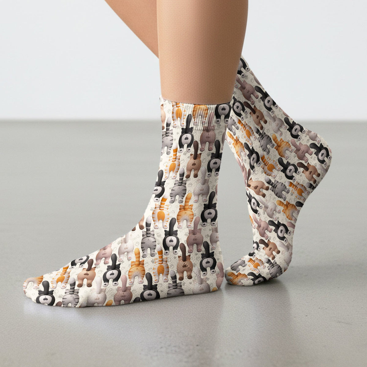 Cat Butt Paw Print Nurse Socks