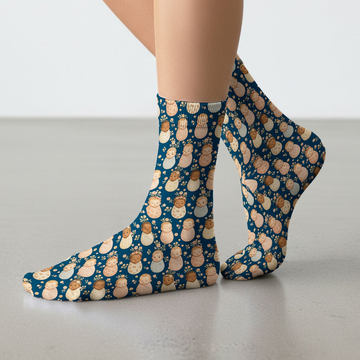 Sweet Newborn Baby Floral Nurse Socks