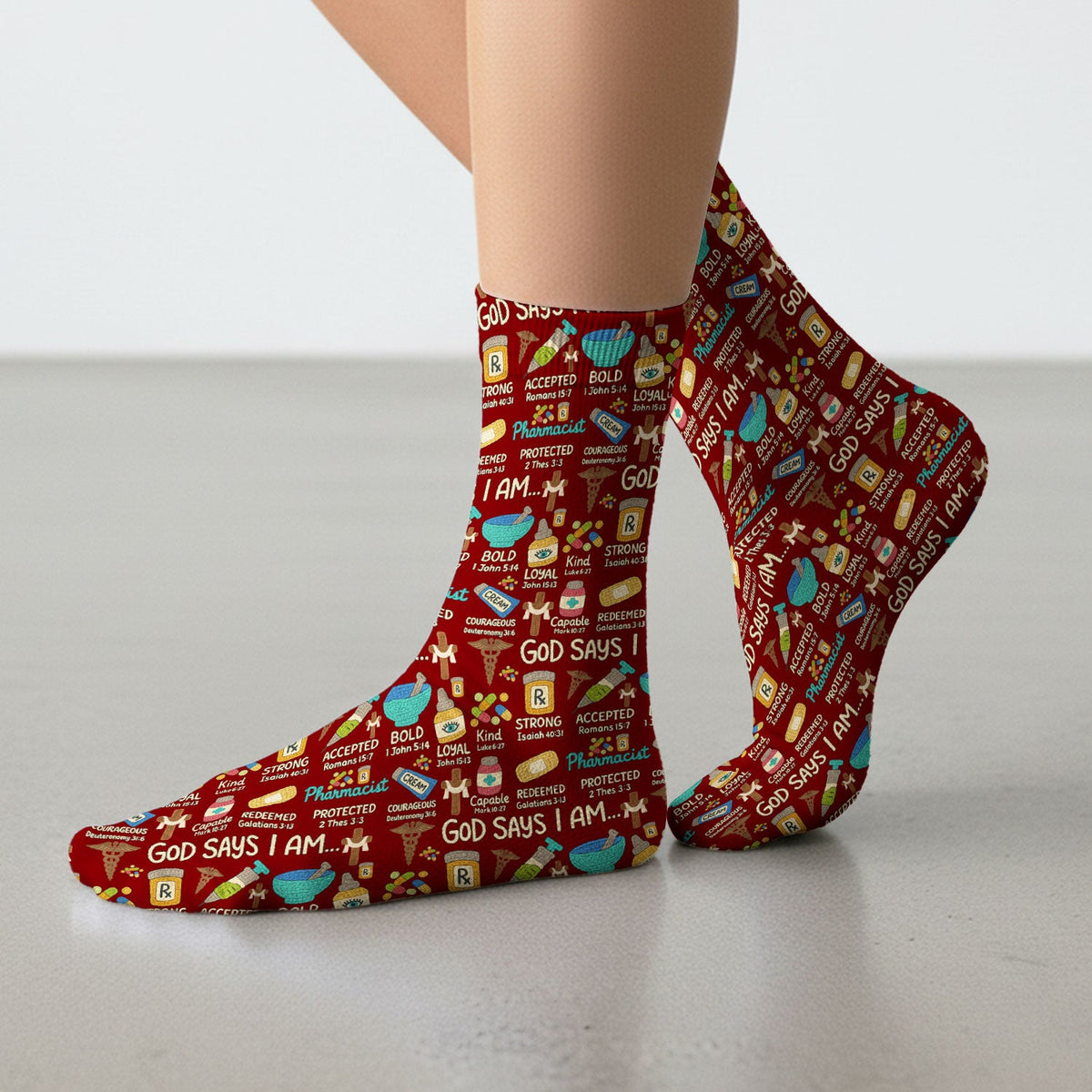 God Says I Am Pharmacist Nurse Socks