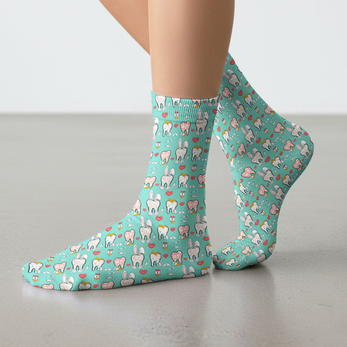 Easter Bunny Dentist Nurse Socks