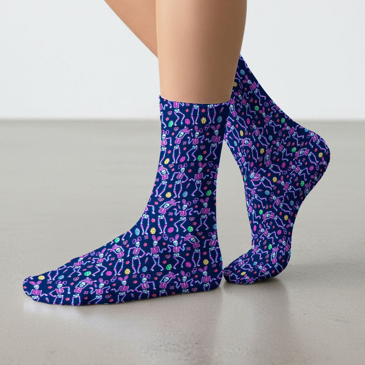 Neon Skeleton Nurse Socks - Easter Gift
