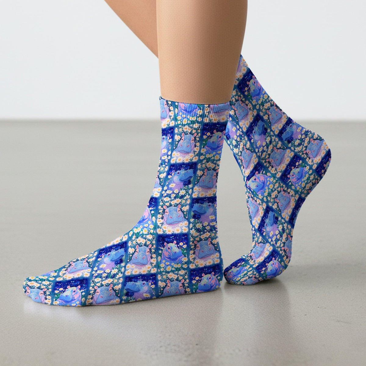 Hippo Daisy Patchwork Nurse Socks