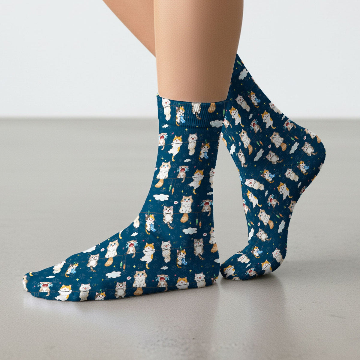 Cats With Cute Expressions Nurse Socks