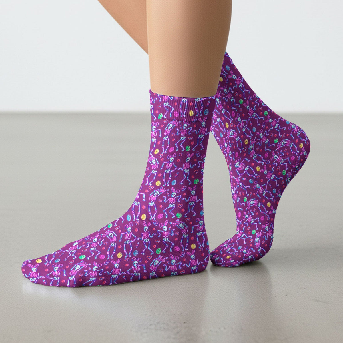 Neon Skeleton Nurse Socks - Easter Gift