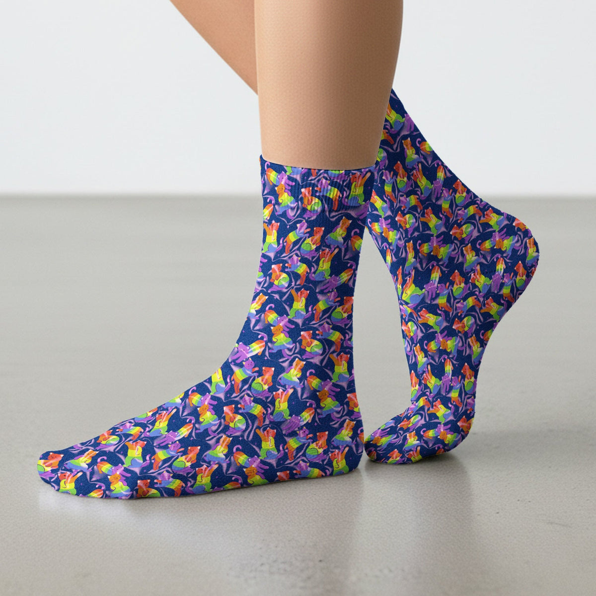 Rainbow Pride Cat Nurse Socks