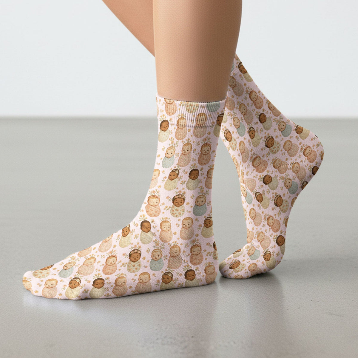 Sweet Newborn Baby Floral Nurse Socks