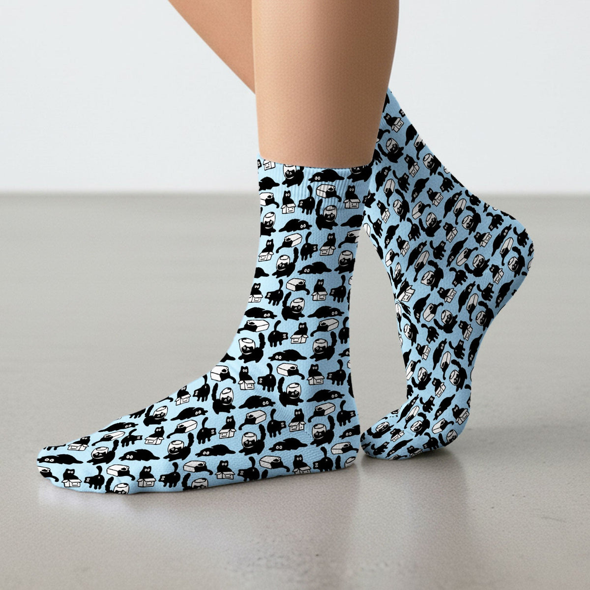 Dark Playful Cat Nurse Socks