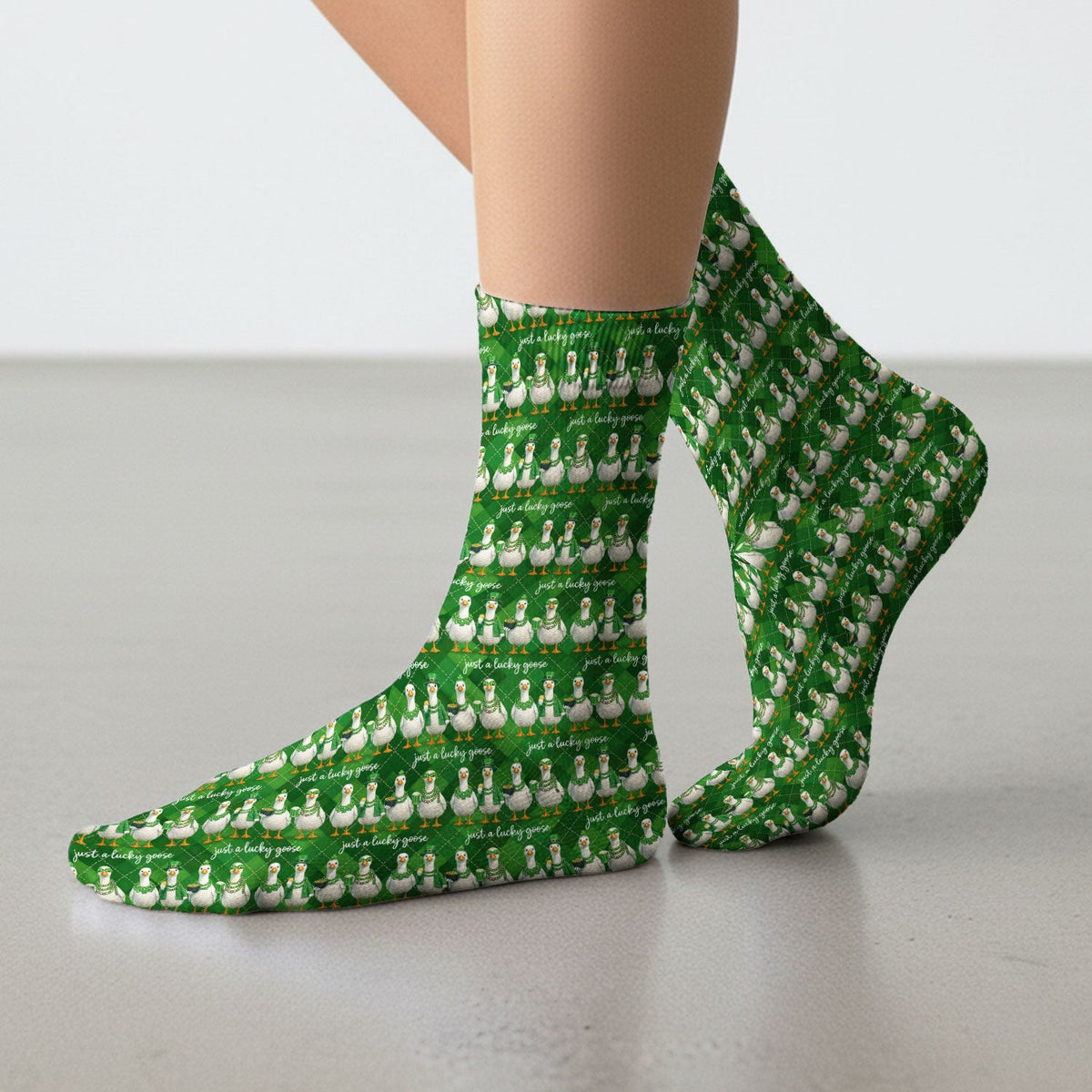 Lucky Goose Argyle Nurse Socks - St Patricks Day Gift