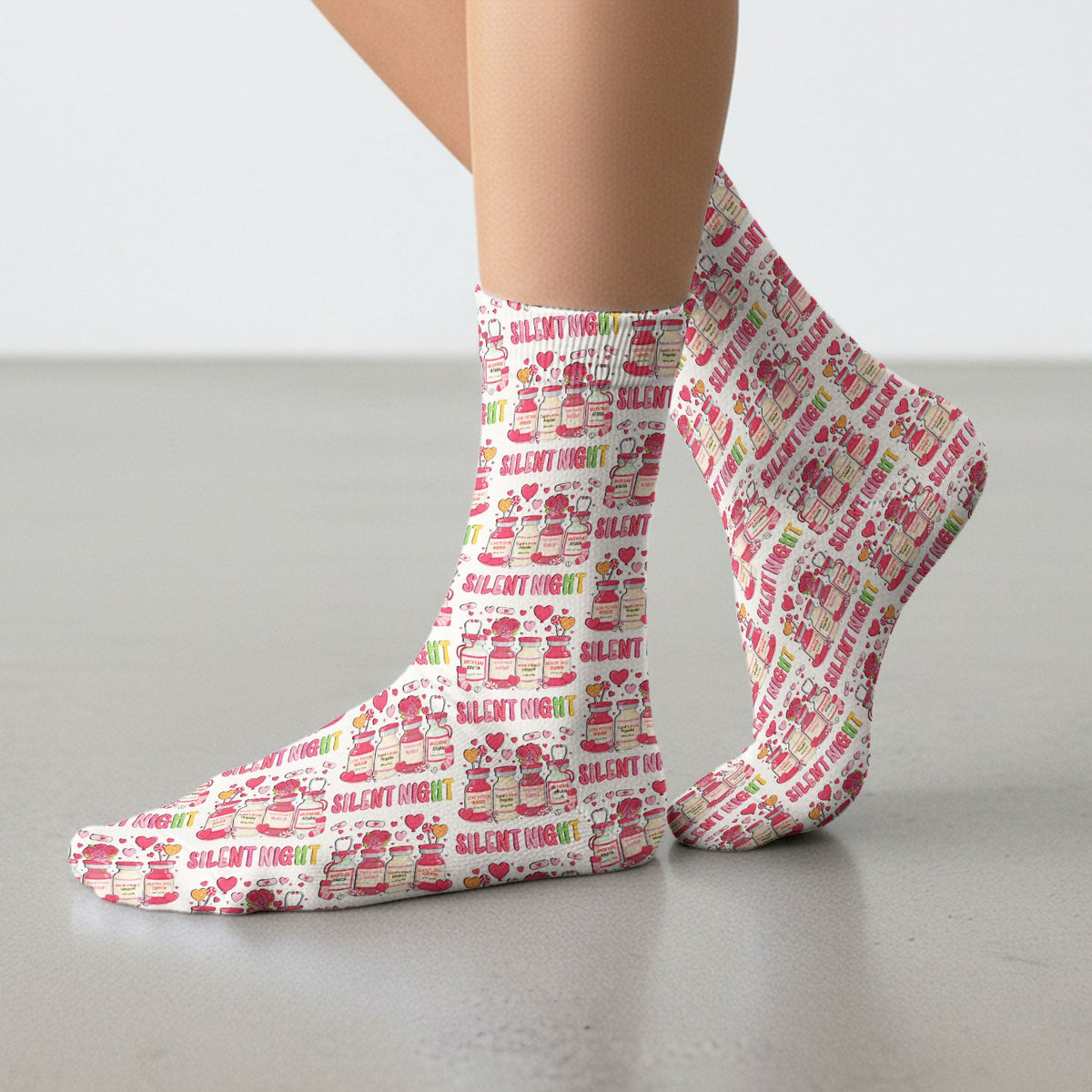 Valentine Silent Night Love Nurse Socks