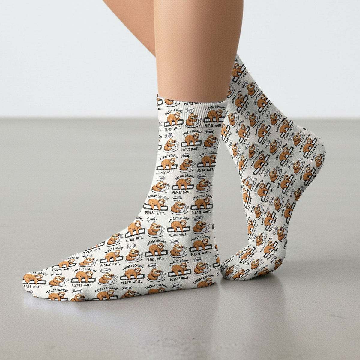 Sloth Coffee Energy Nurse Socks