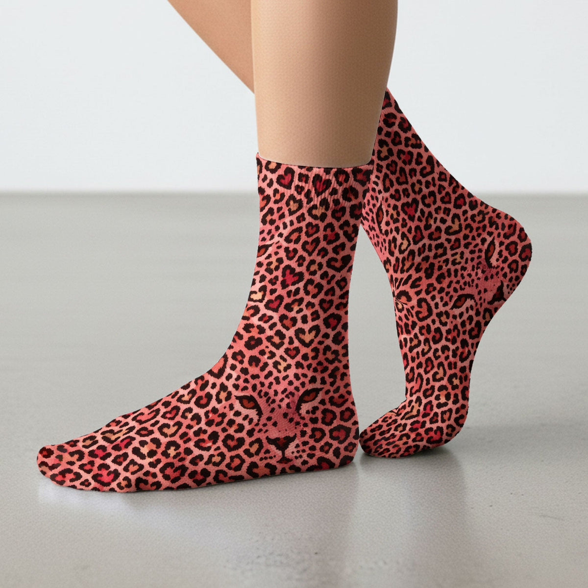 Leopard Pink Nurse Socks