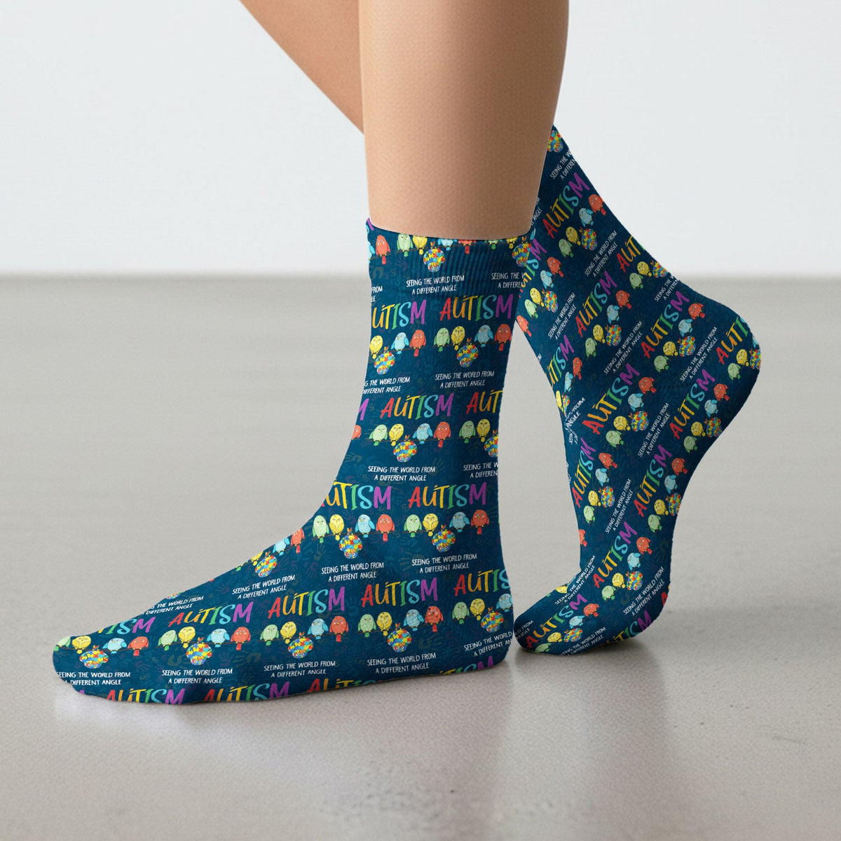 Autism Seeing The World From A Different Angle Nurse Socks