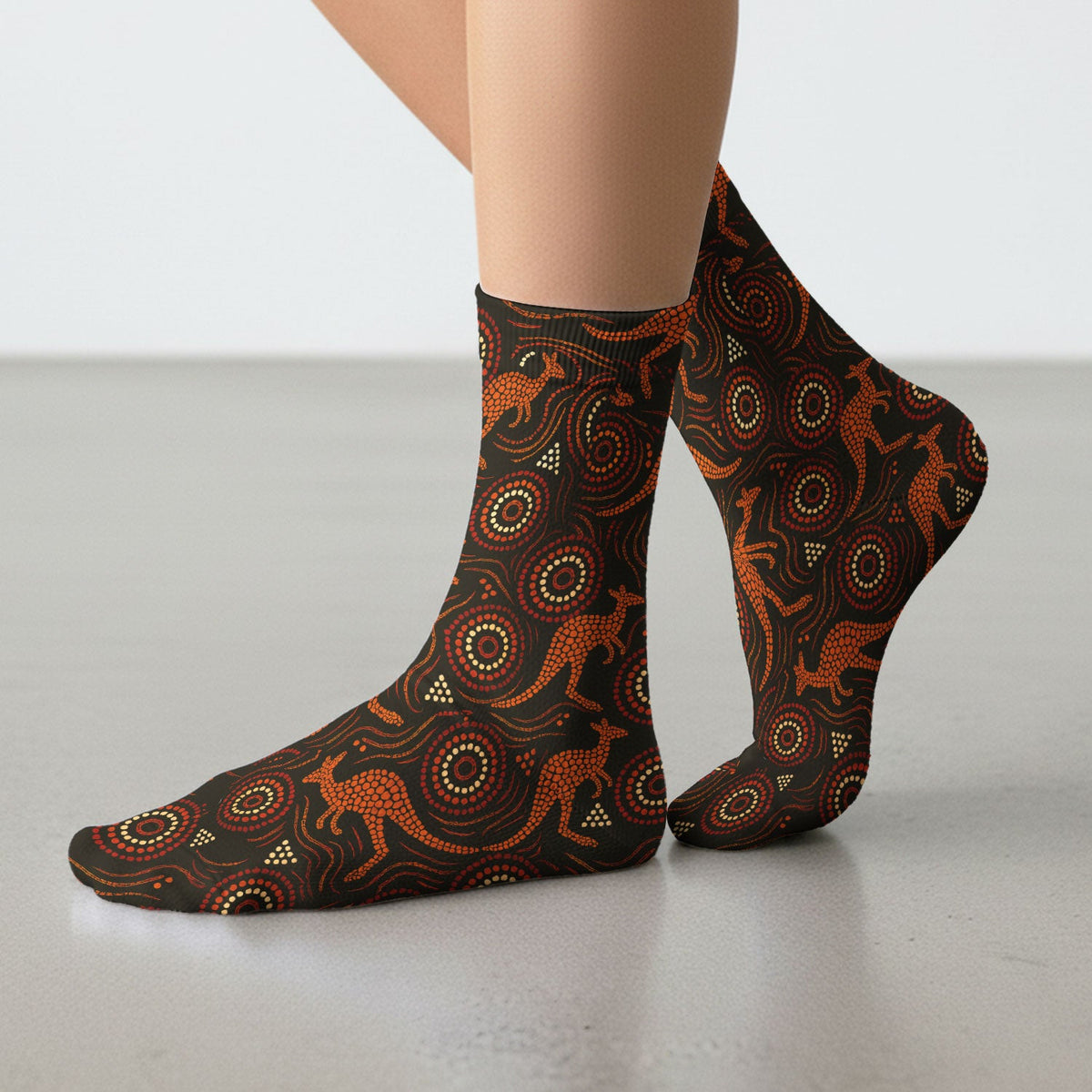 Australian Indigenous Aboriginal Kangaroo Nurse Socks