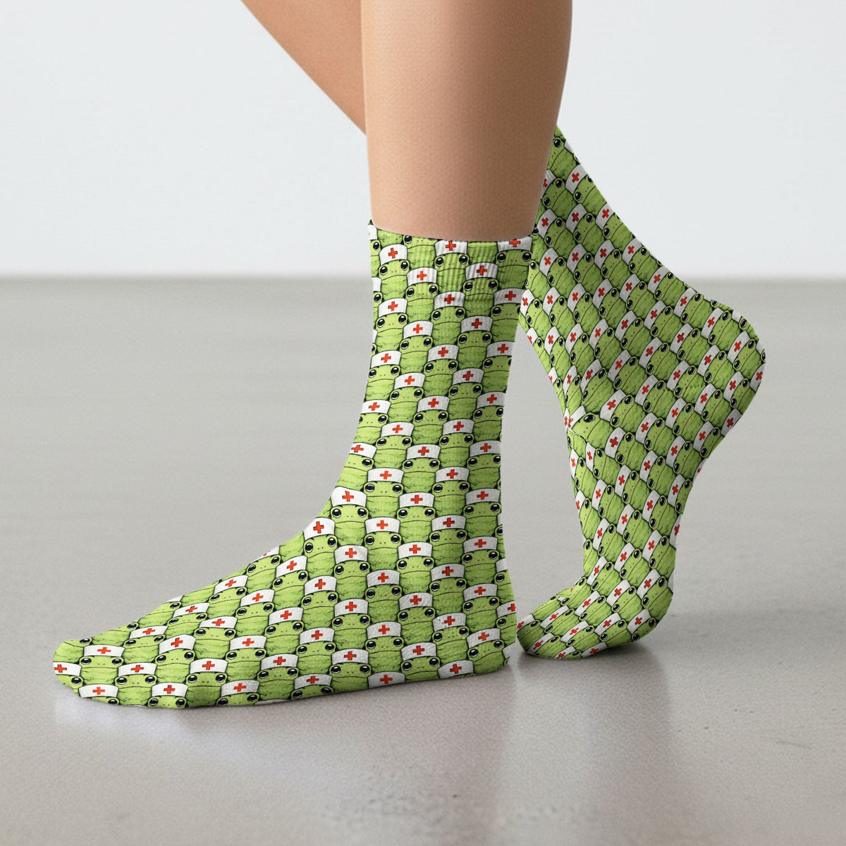 Green Frog Nurse Socks