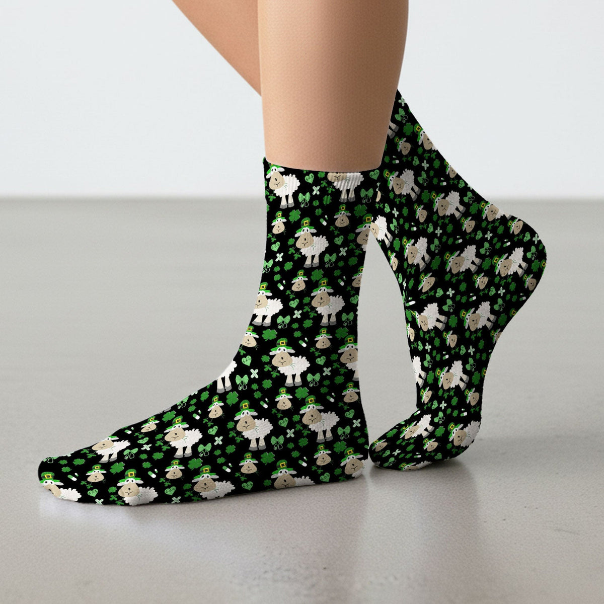 Sheep Shamrock Nurse Socks - St Patricks Day Gift
