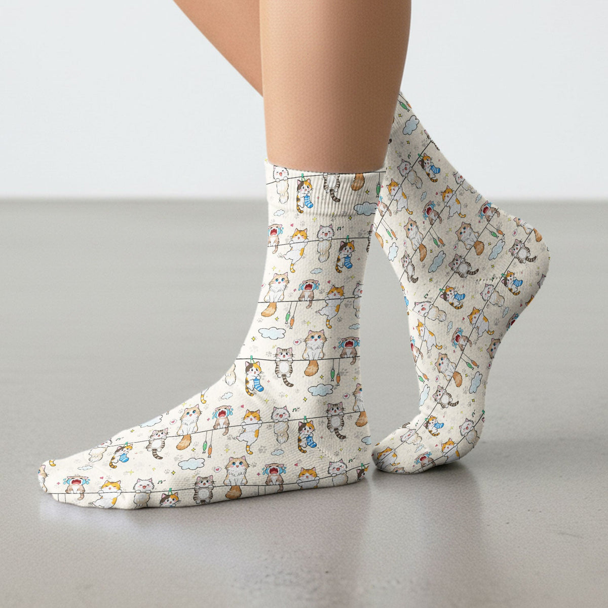 Cats With Cute Expressions Nurse Socks