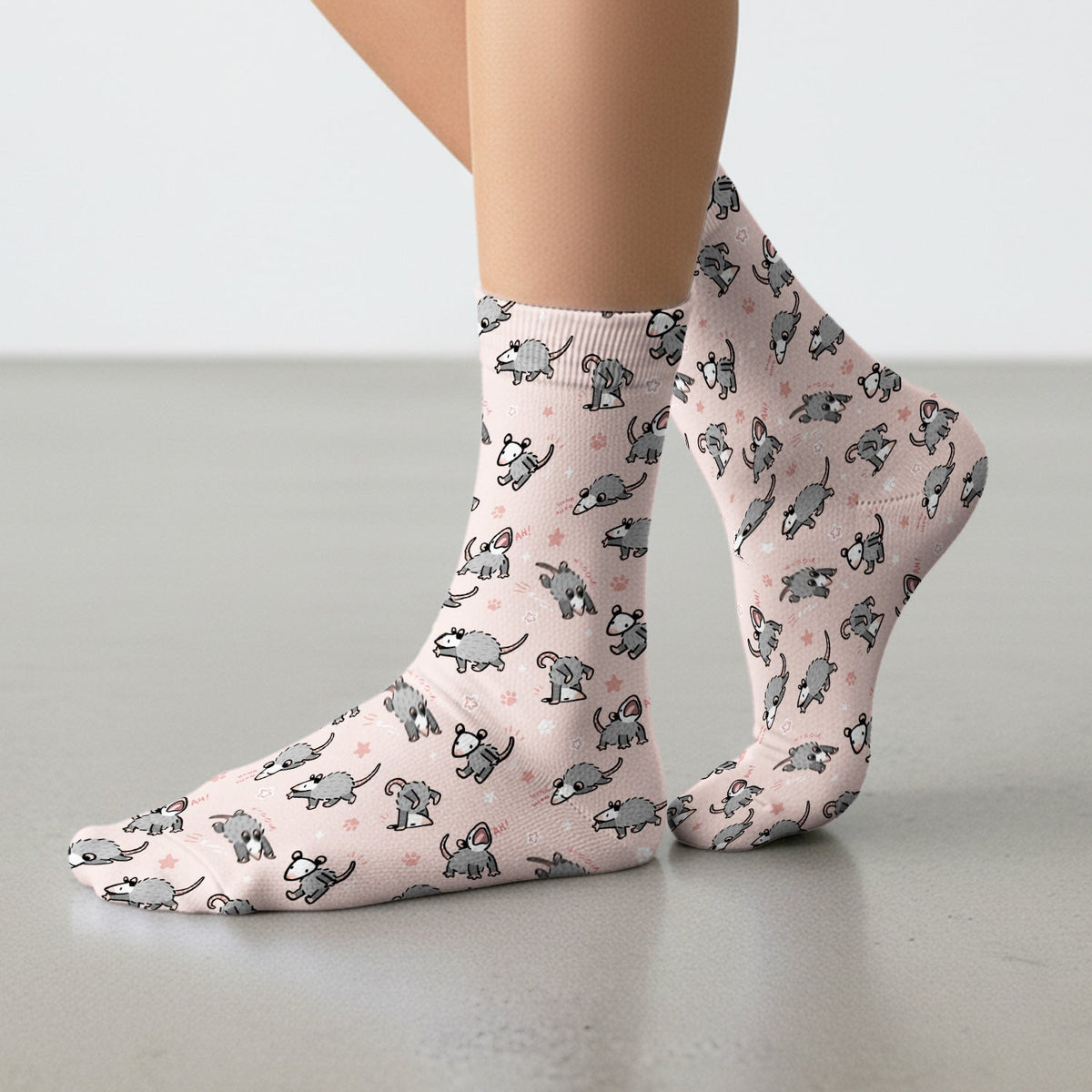 Cartoon Opossum Nurse Socks