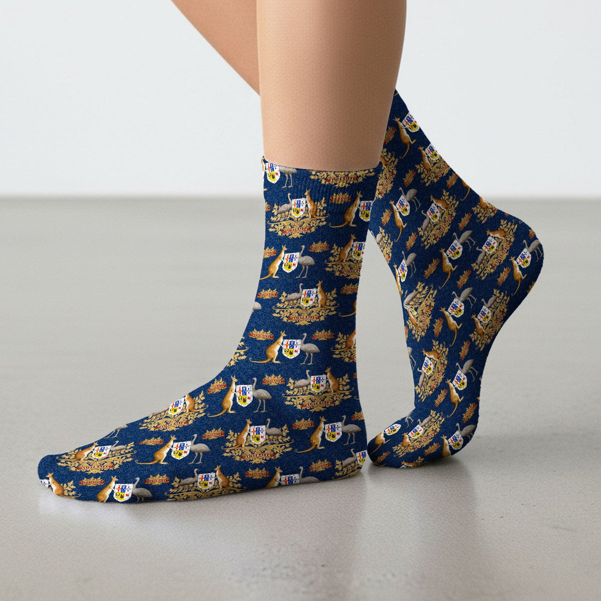 Australian Kangaroo Emu Crest Nurse Socks