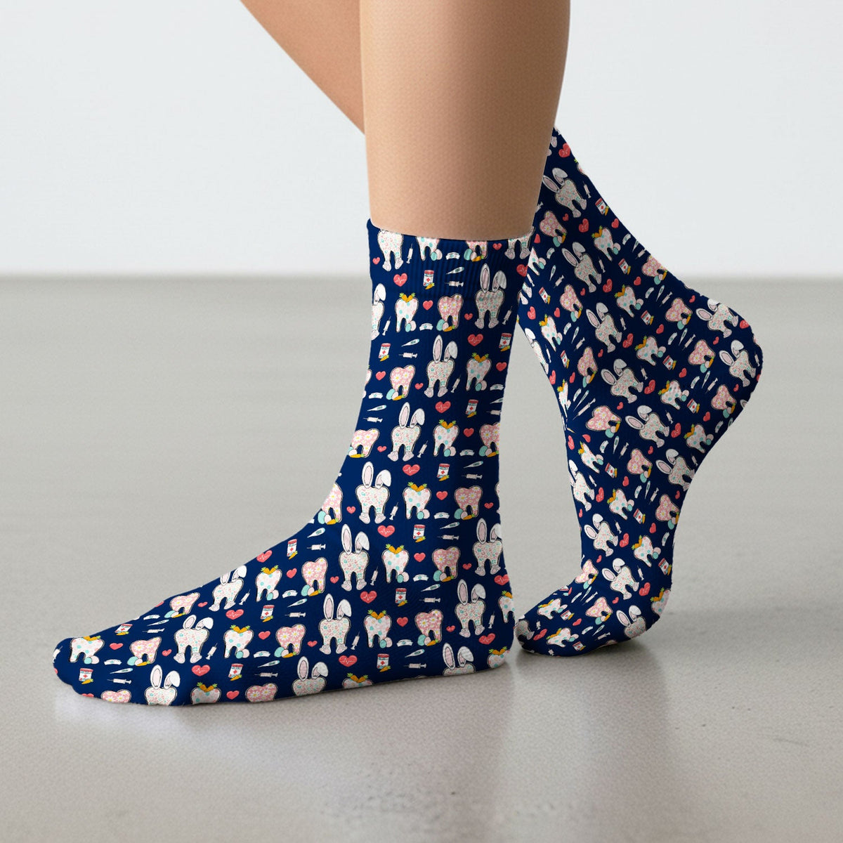 Easter Bunny Dentist Nurse Socks