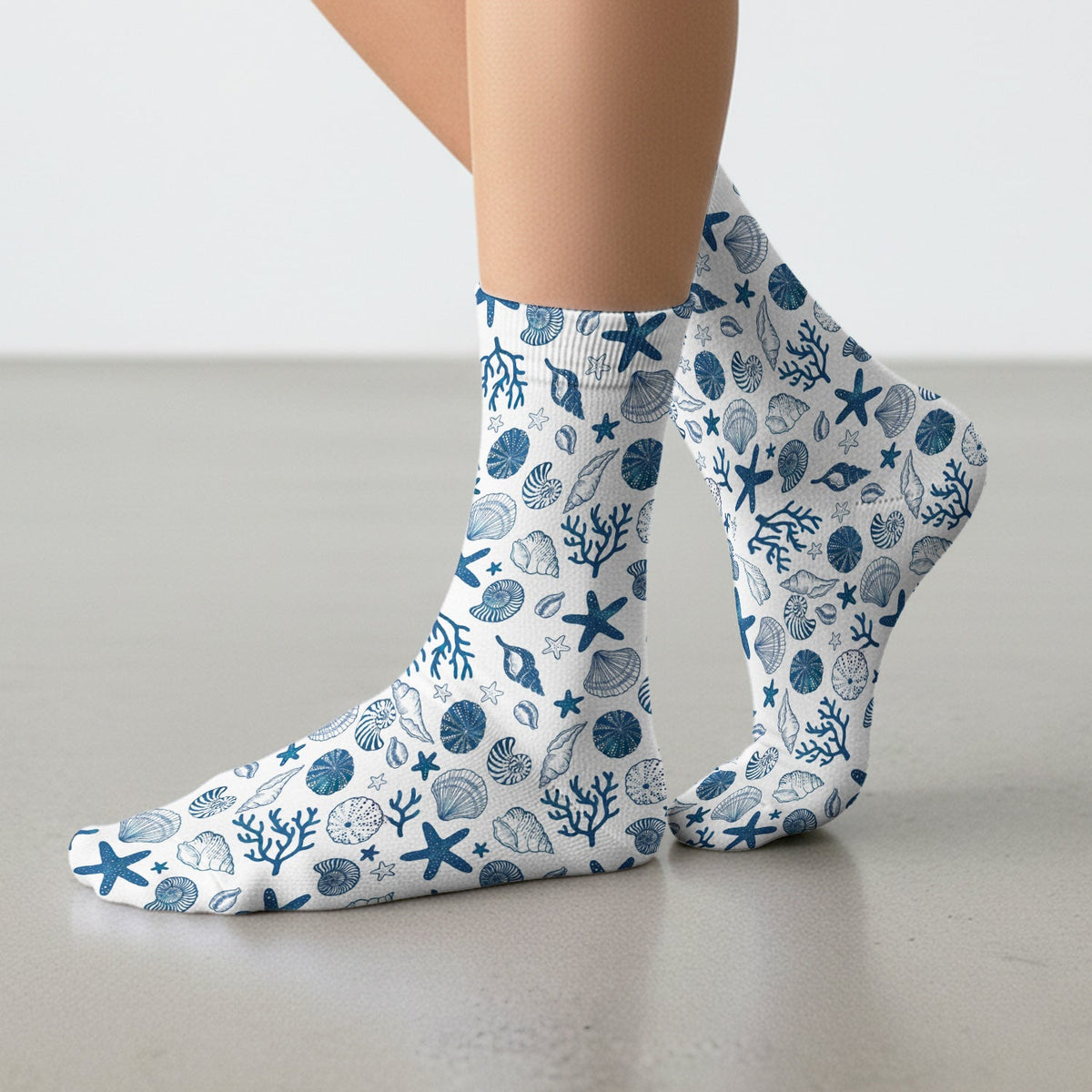 Ocean Shell Starfish Nurse Socks