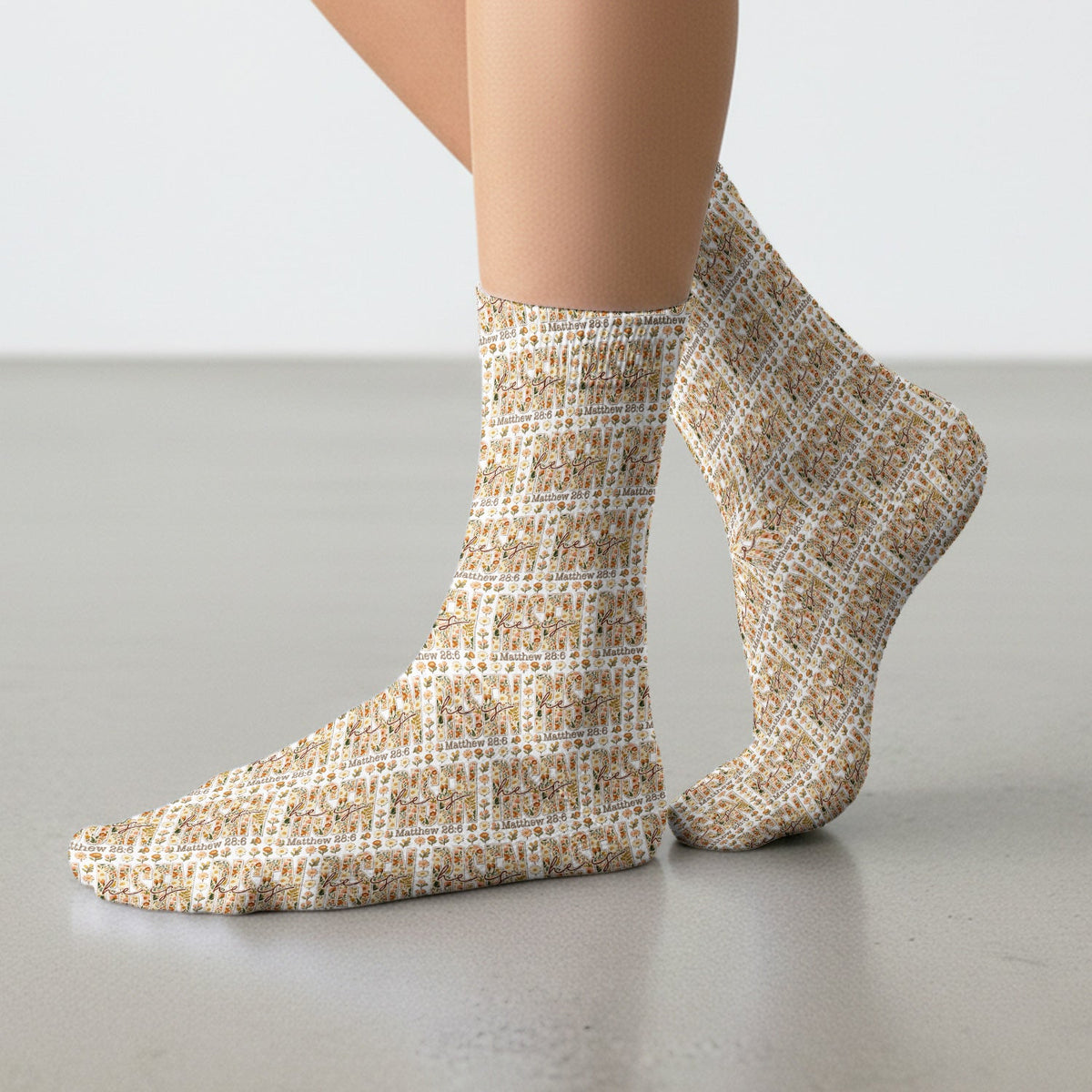 Christian Resurrection Floral Nurse Socks