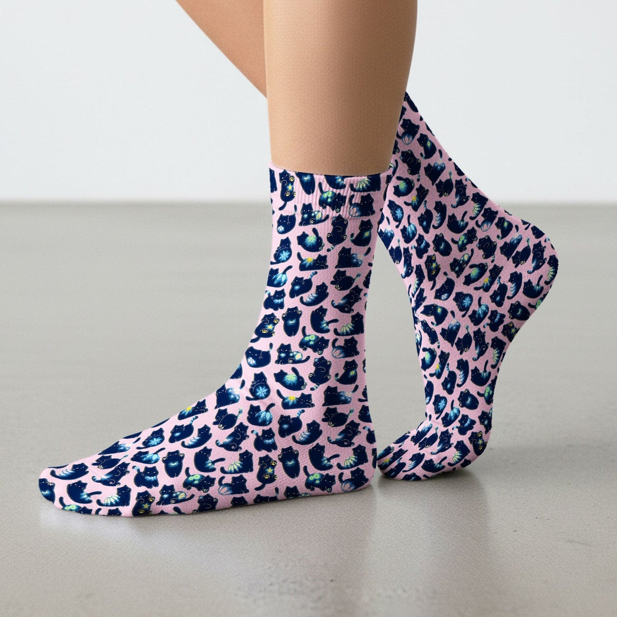 Midnight Black Cat Nurse Socks