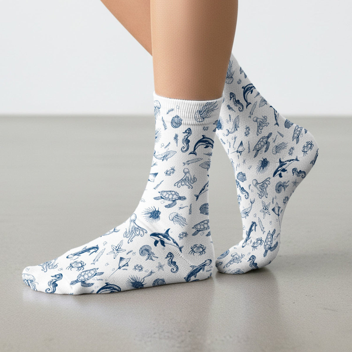 Marine Sea Life Nurse Socks