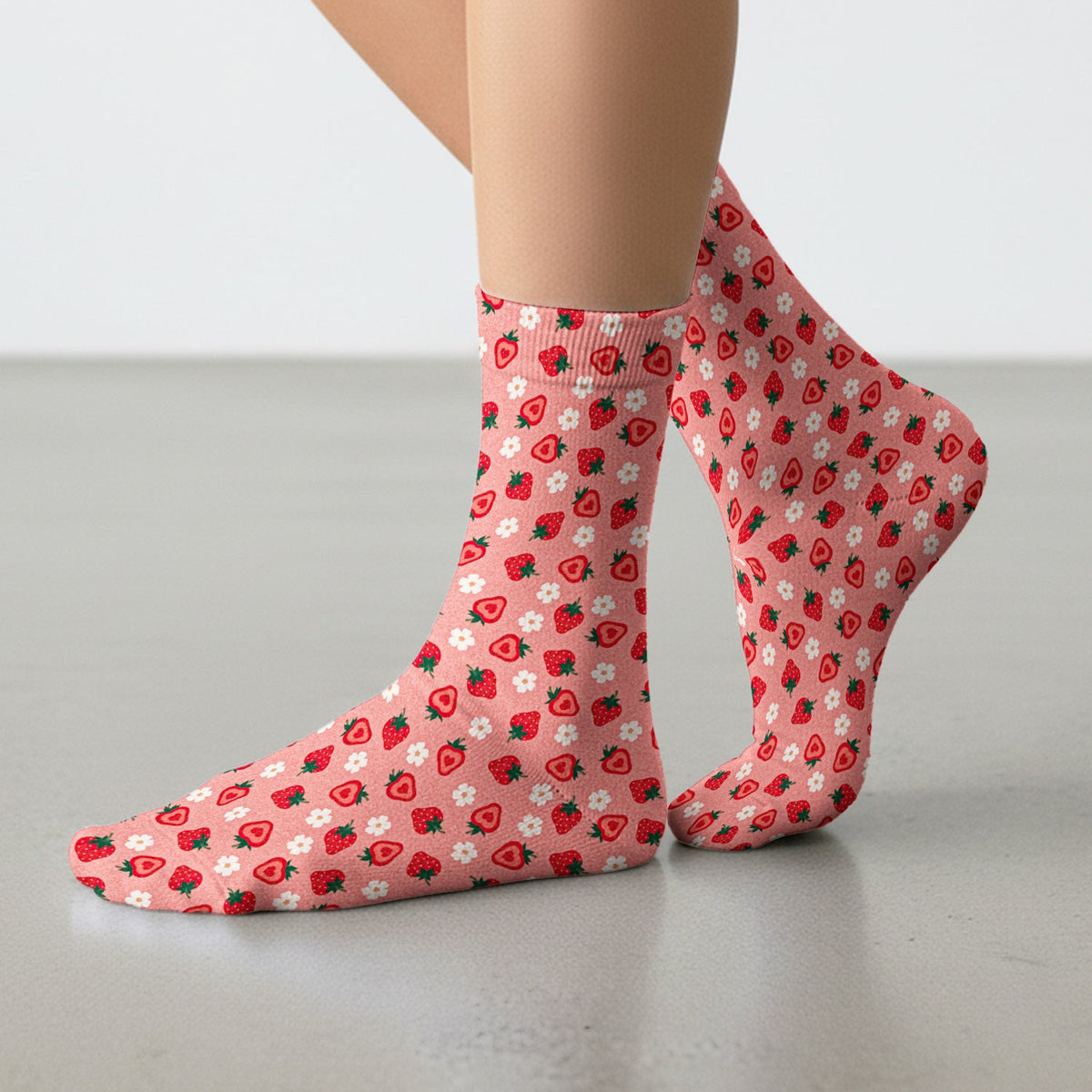 Sweet Strawberry Blossom Nurse Socks