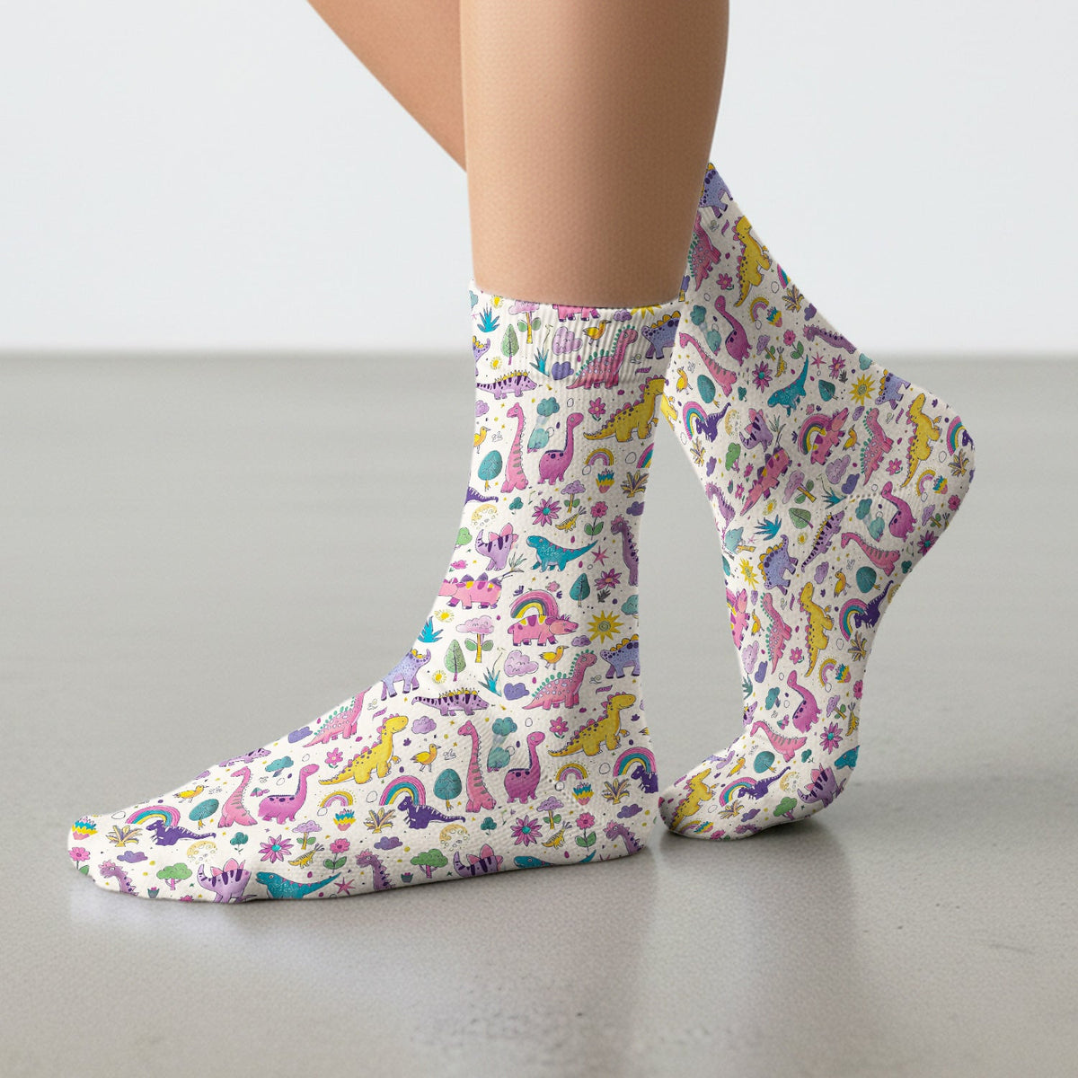 Dinosaur Rainbow Nurse Socks