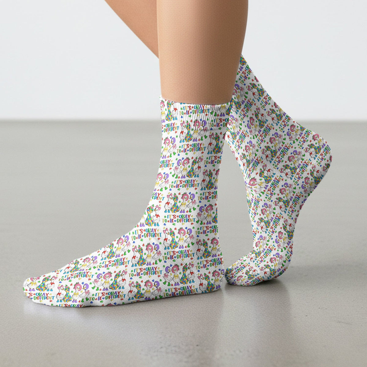 It's Okay To Be Different Duck Nurse Socks