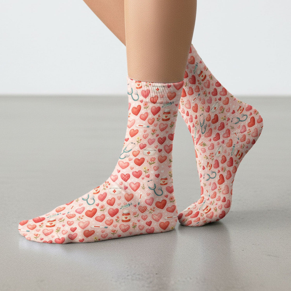 Medical Heart Socks - Valentines Day Gift For Nurse